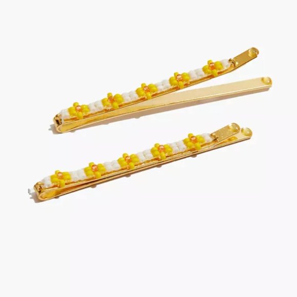 Madewell Accessories - Madewell Two-Pack Daisy Beaded Hair Pins